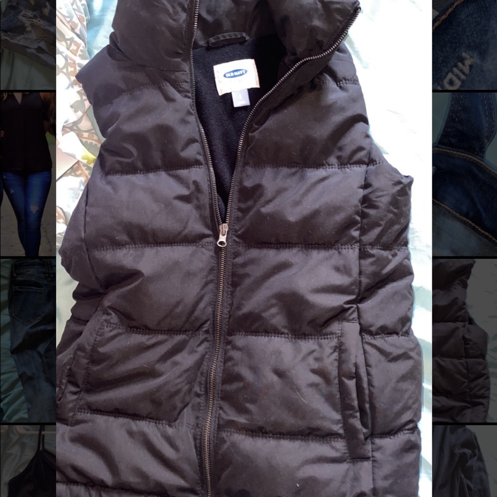 Black puffer vest